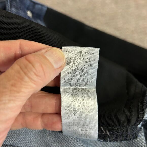 Democracy Blue Med-Dark Wash Mid-Rise Ab-Solution Raw Hem Cropped Jeans Size 14 - Picture 11 of 15